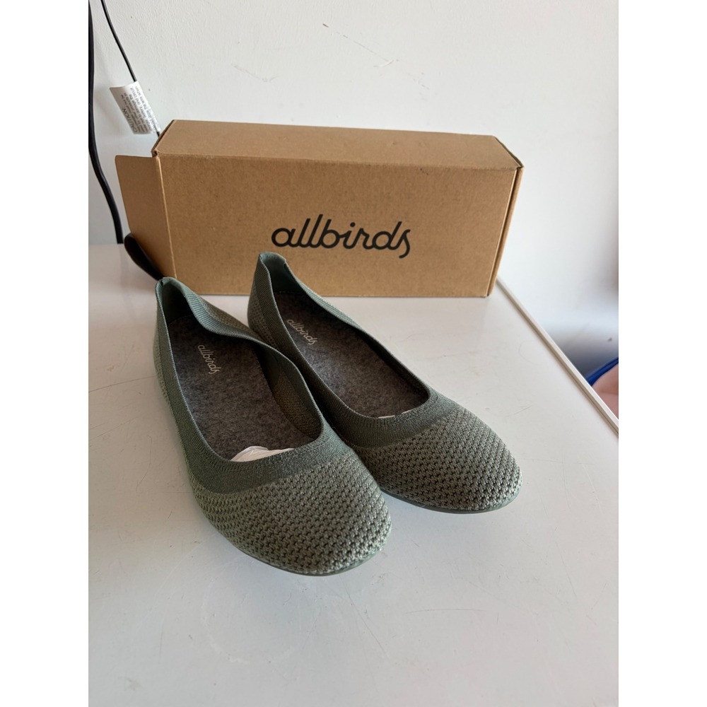 Allbirds Tree Breezers Succulent Green Knit Ballet Flats W9 TB1WSCC090